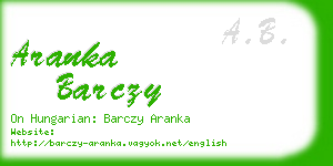 aranka barczy business card